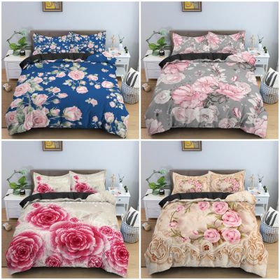 Beautiful Flowers Pattern Bedding Set Soft Luxury Duvet Cover Set Single King Queen Size Quilt Cover With Pillowcase Home Decor