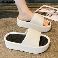 Thick bottom high-heeled slippers outside women summer new sponge drag increased indoor antiskid cool at the end of a word
