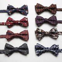 【Fashion house]New Elegant Mens Ties Animal Floral Burgundy Bowtie Daily Office Wedding Dinne Blouse Collar Accessories Design Butterfly Bow