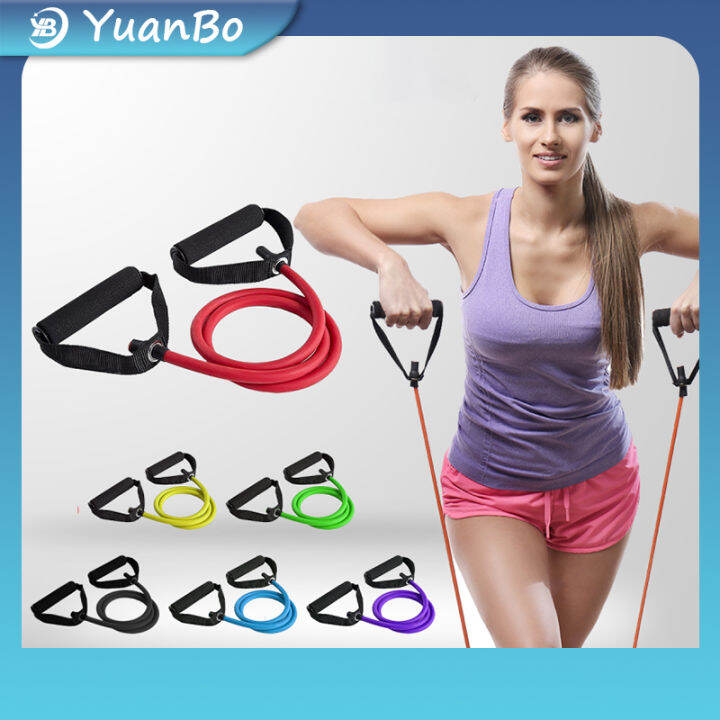 Women Men Workout Yoga Pull Rope Pilates Fitness Elastic Resistance Bands Training Rubber 2043