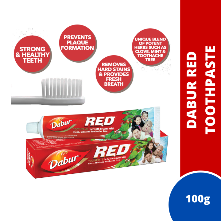 Dabur Red Toothpaste for Teeth Gums with Clove, Mint and Toothache