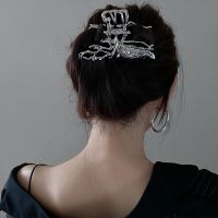 2022 New Fashion Gothic Metal Liquid Hairpin Women 39;s Back Pan Hair Grip Advanced Sense Large Shark Clip Hair Accessories