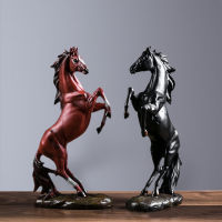 ม้าขาวประติมากรรม Iterior ตกแต่งบ้านขนาดใหญ่เรซิ่น Figurines สัตว์รูปปั้นงานฝีมือโต๊ะทำงานห้องนั่งเล่นเครื่องประดับตกแต่งภายใน