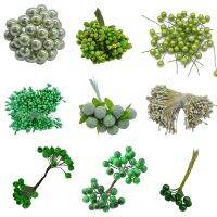 【cw】 GreenFlowerStamen Berries BundleChristmas Wedding BirthdayDecorationWreath CraftStamen