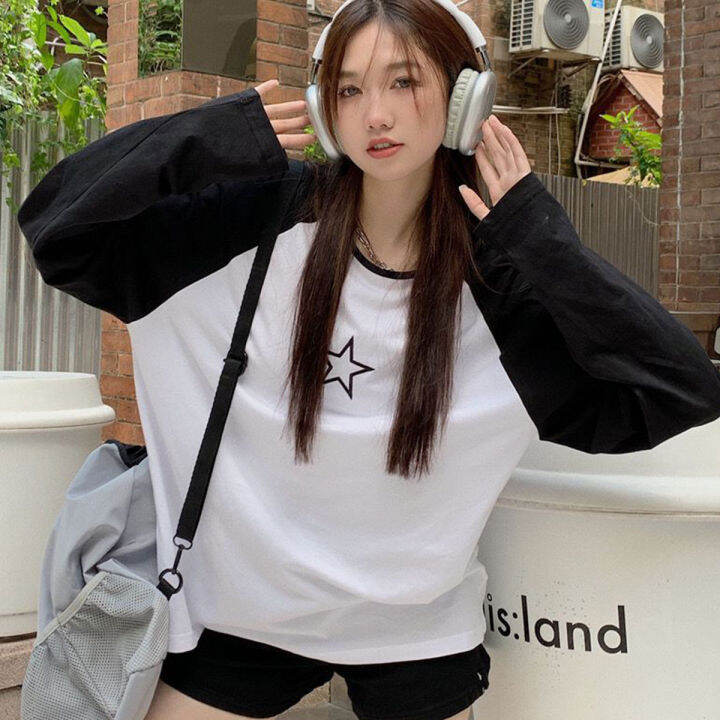 พร้อมส่ง-เสื้อยืดเเขนยาว-ผ้าฝ้าย