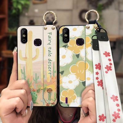 Waterproof sunflower Phone Case For Infinix X653/Smart4/Smart4C Silicone cute painting flowers Lanyard Wristband Soft