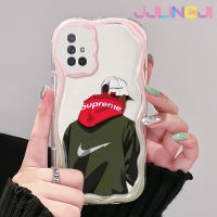 Jjlingji เคส A71กาแลคซีปลอกสำหรับ Samsung 4G A72 5G ลายการ์ตูนแบ็กบอยเนื้อครีมกันกระแทกแบบใสนิ่มเคสมือถือโปร่งใสลายกล้องถ่ายรูปที่สร้างสรรค์เคสซิลิกาเจลป้องกัน