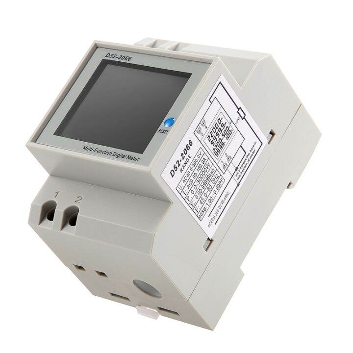 Din Rail AC Monitor 6IN1 100A Voltage Current Power Factor Active KWH