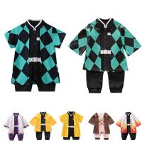 Infant Cosplay Demon Halloween Slayer Baby Romper Boy Girl Anime Clothes Bebes Costume Kid Cotton Jumpsuit Kid Overalls 0-2Years