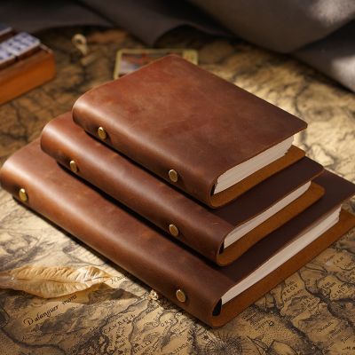 [COD] A5A6A7 leather retro loose-leaf notebook diary office business handmade European-style notepad cowhide