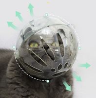 ฝาครอบป้องกันหัวลูกแมว Cat Space Hood Ball-Shaped Anti-Scratch Anti-Licking Vent Holes Breathable Kitten Head