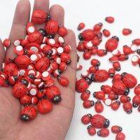 50pcs Red Wooden Ladybirds Flat-Back Crafts Easter Wedding Decor Scrapbooking Cardmaking Child Gift DIY Handmade  Accessories