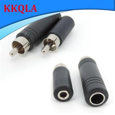 QKKQLA Shop RCA Male Plug to 3.5mm 6.35mm 6.5mm female 3Pole Stereo Female Jack cable connector Adapter 6.35 3.5 Audio M/F audio plug