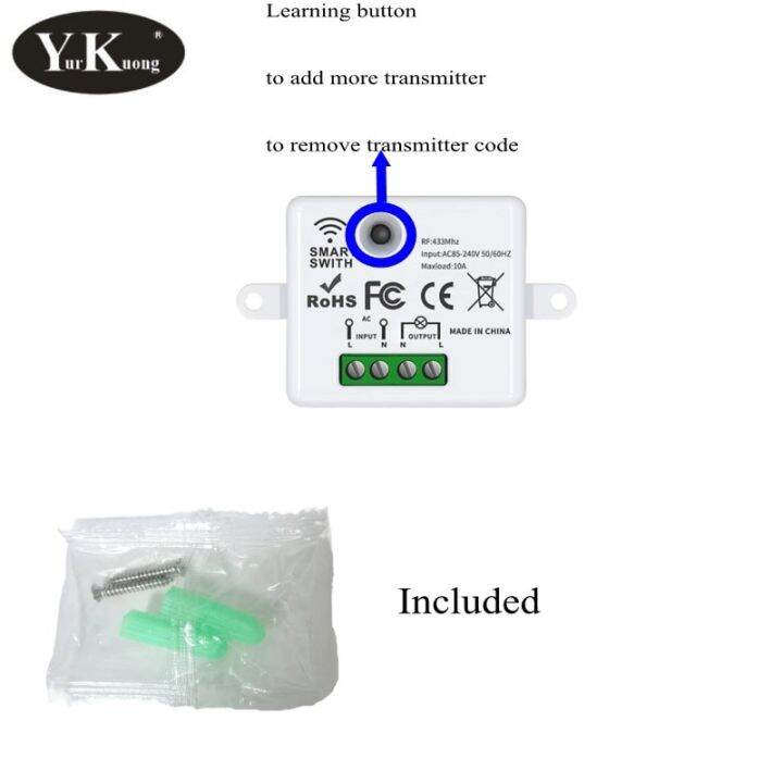 ใหม่433mhz-ไร้สาย-remote-tombol-บันไดสวิตช์-led-ควบคุมระยะไกลไฟ86ติดผนัง10a-ตัวรับ110v-220v-สำหรับพัดลมหลอดไฟ-led-ถามจุดจ่ายไฟ-swi