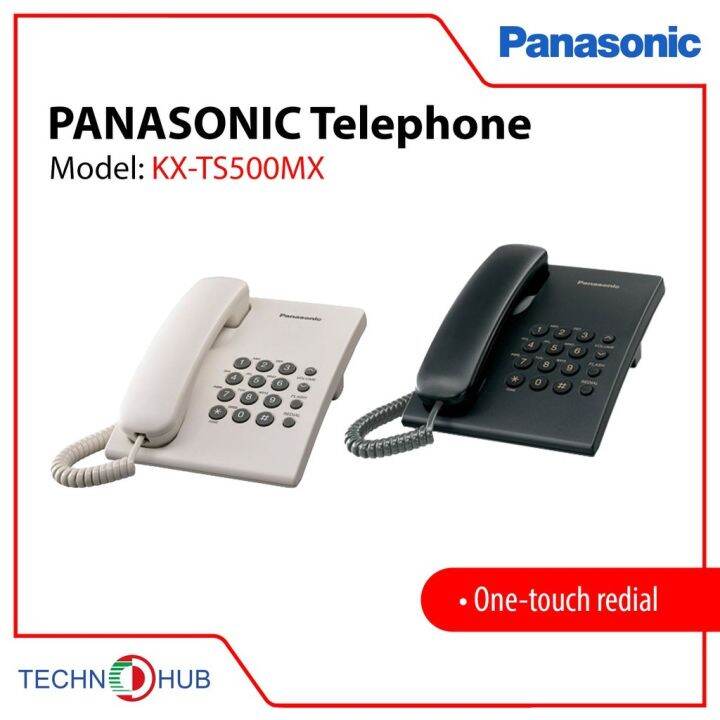 PANASONIC KXTS500MX Corded Telephone White & Black Wall Mountable