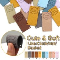 Hand Made Leather Label Wreath Hang Tags For Handmade Clothes Label DIY Hats Scarf Basket Garment Accessories 20Pcs 2.5x5CM Stickers Labels