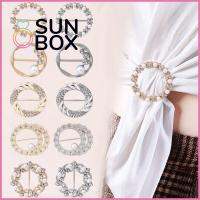 SUN BOX 4Pcs ใช้งานได้หลากหลาย เครื่องประดับแฟชั่นเครื่องประดับ คลิปหนีบผ้าไหม คลิปหนีบเสื้อ สายรัดผ้าคลุมไหล่ ผ้าพันคอหัวเข็มขัด หัวเข็มขัดเอวสูง แหวนผ้าพันคอ