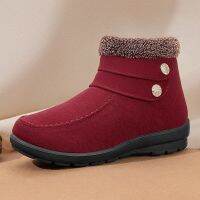 [COD] Old shoes women plus velvet thickened warm old lady grandma large size Northeast frost resistant two high boots