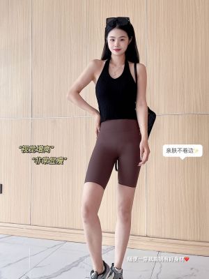 The New Uniqlo Summer Thin Shark Pants Barbie Pants No Embarrassment Line High Waist Belly Control Vertical Coral Five Point Leggings Shaping Pants