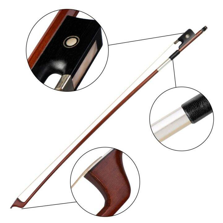 lommi-4-4-cello-bow-octagonal-brazilwood-stick-white-horse-hair-silver-wrapping-ebony-frog-w-parisian-eye-inlay-student-bow