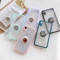 {OLI STUDIO} เคสกันกระแทกวงแหวนโลหะสำหรับ iPhone 12 Pro 13 Mini 11 Pro Max Matte Simple สำหรับ Iphone X XS Max XR 7 8 Plus เคสโน้ตบุ๊คหลากสี