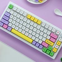 (Hulux electron)  Double Shot XDA Profile PBT Keycaps สีม่วงสีชมพู135คีย์ Ice Cream Custom Keycaps สำหรับ SK61/เป็ด/GK61 Mechanical Gamer Keyboard