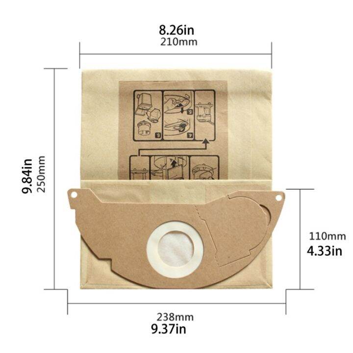 สำหรับ-wd2250a2004a20546-904-322-0กระดาษขยะถุงกรองฝุ่นเครื่องดูดฝุ่น