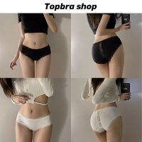 Topbra_shop กางเกงใน กางเกงในผ้าฝ้าย ขอบลูกไม้ กางเกงในที่แสนนุ่ม สวย ยกก้น ใหม่ชุดชั้นใน กางเกงชั้นในผ้าฝ้ายปักลายลูกไม้ CDA79