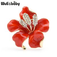 【YF】✇  Wuli baby Big Enamel Brooches Alloy Rhinestone Wedding Banquet Brooch Pins Gifts