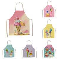 Cute Gourmet Pattern Kitchen Apron Male Burger Fries Pizza Pattern Childrens Sleeveless Apron Household Cleaning Tool Fartuchy Aprons