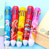 10pcs Disney Cartoon Character Mickey Frozen Pattern 10color Ballpoint Pen Creative Multi-Functional Pen Student Stationery Gift Pens