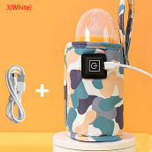 Lofty Túi Giữ Ấm Sữa USB Màu Trắng Túi Cách Nhiệt Cho Xe Đẩy Du Lịch Bình