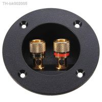 ✱✺ 75mm Copper Head Speaker Junction Box Round Back Panel Wiring Terminal with 2 Banana Jack Subwoofer Speaker Terminal Connectors