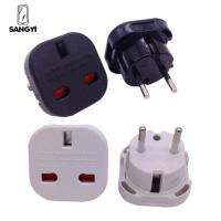 SANGYI 10A Adaptor Traveling ไฟ250โวลต์ปลั๊กตัวแปลง2เข็มหมุดกลมซ็อกเก็ตสหภาพยุโรปปลั๊กแปลงระบบไฟฟ้าปลั๊กแปลงปลั๊ก UK เพื่อ EU ปลั๊กตัวแปลงยุโรป