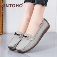 ♘❁✲ JINTOHO Big Size 35-44 Women Shoes 5 Colors Slip On Women Loafers High Quality Leather Shoes Ladies Flats