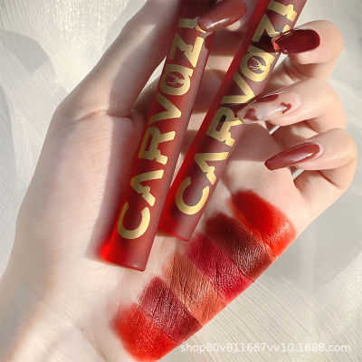 Cvz ริมฝีปากแดงระเรื่อ Carvazi matte velvet matte lipstick ด้วย 6 เฉดสี ชิคๆ ใช้ได้ทั้งปากและแก้มนะคะ