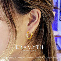 Eramyth Jewelry : ต่างหูห่วง งานหน้าแบนตัดลาย เงินแท้ 92.5  ขนาด 20mm EM-0073-G-20 (พร้องส่ง)