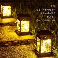 New solar garden light copper wire star palace light outdoor waterproof hanging light balcony light unplugged simulation candle