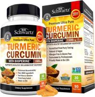 GENUINE - ขมิ้นชันพริกไทยดำ - Turmeric Curcumin with BioPerine 1500mg - 90 Capsules