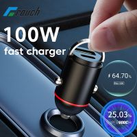 Mini 100W Car Charger Fast Charging PD QC3.0 USB Car Charger Type C Metal Hidden Pull Ring Adapter For iPhone Xiaomi Samsung Car Chargers