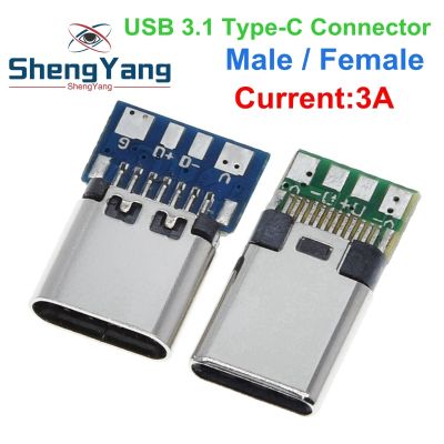 【YF】 10pcs USB 3.1 Type-C Connector 24 Pins Male / Female Socket Receptacle Adapter to Solder Wire   Cable Support PCB Board