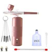 Portable Rechargeable Wireless Airbrush with Compressor Double Action Spray Tools for Face Beauty Nail Art Tattoo