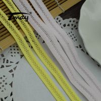 [HOT!] 2029 2030 Light Pink Bright Yellow Elastic Bands Lace Trim 8 Yards/Lot Stretch Flat Sewing DIY Lingerie Bra Pants Accessory