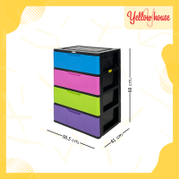 [สินค้าใหม่] YellowHouse ตู้ลิ้นชัก 4ชั้น รุ่น สมาย L ตู้รองเท้า กล่องเก็บของ ตู้ลิ้นชักพลาสติก กล่องใส่ของ ชั้นวางของ