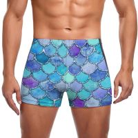 Colorful Mermaid Scales Swimming Trunks Magic Animal Print Beach Plus Size Swim Shorts Trending Durable Male Briefs Swimwear