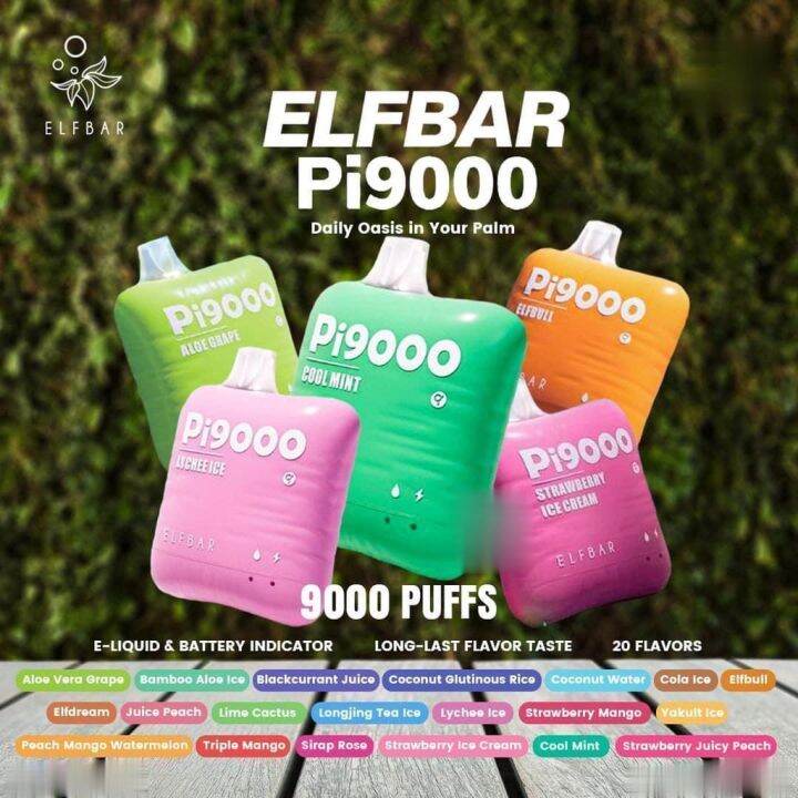 ️20 Lineup Flavor ️ Elf Bar PI9000 puff Disposable Pod Pakai Buang ELF
