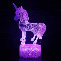 Acrylic Table Lamp 3D Unicorn USB LED Lights for Home Room Decoration Touch Remote Control Night Lights Holiday Birthday Gift