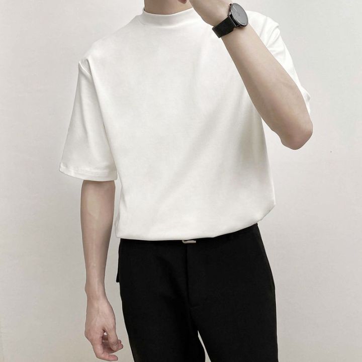 เสื้อยืด-คอสูง-แฟชั่นฤดูร้อน-สําหรับผู้ชาย-qc8191601