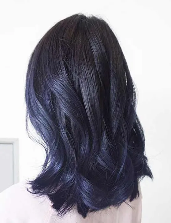 black hair with a blue tint