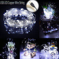 10/50/100LED USB Gypsophila สายทองแดงไฟประดับแถบปาร์ตี้คริสต์มาสงานแต่งงานเทศกาลตกแต่งกันน้ำ